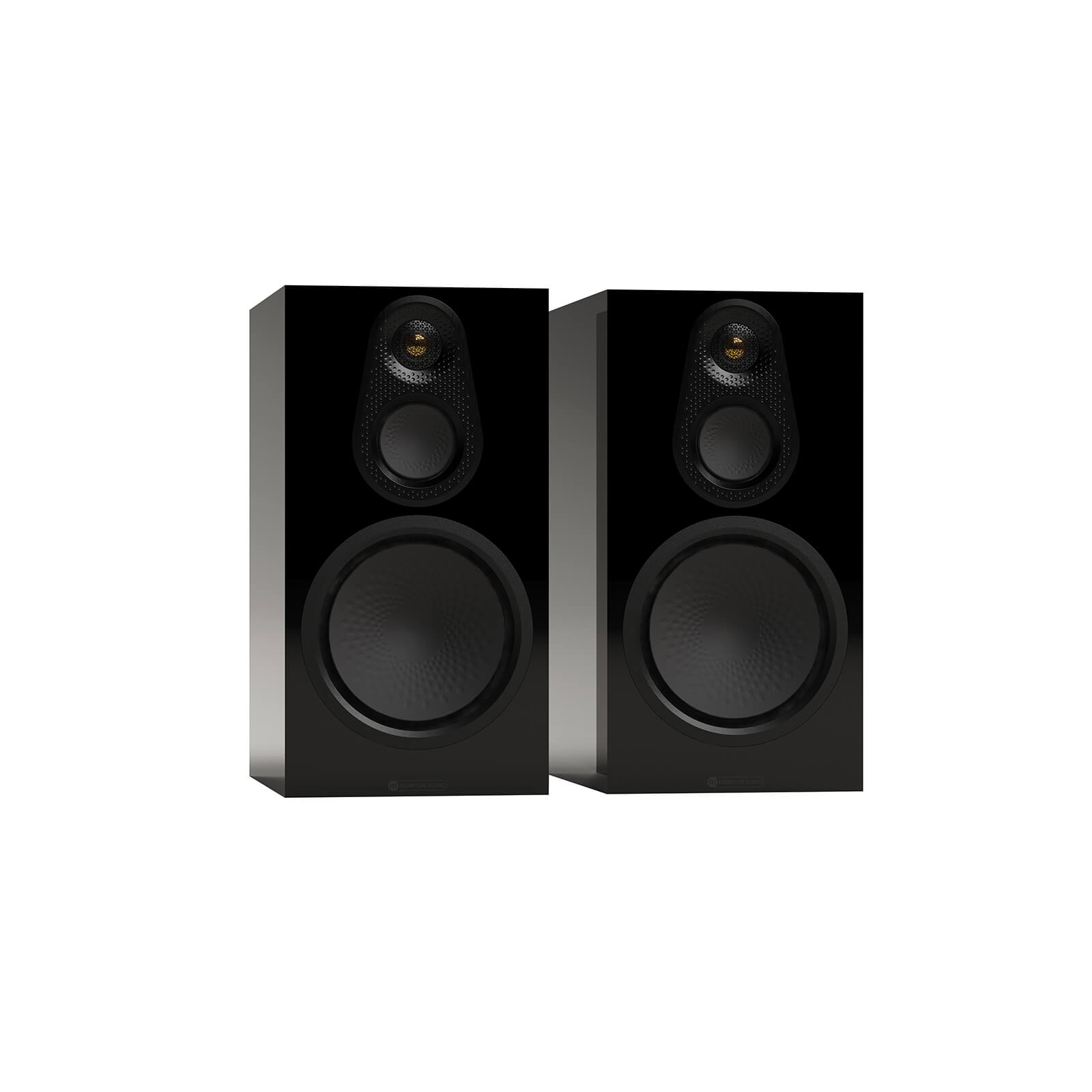 Zwei Monitor Audio Silver 100 8G Kompaktlautsprecher in Hochglanzschwarz